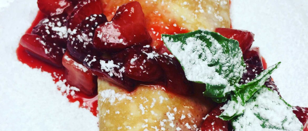 Cream Cheese Crepes with Strawberry Jam