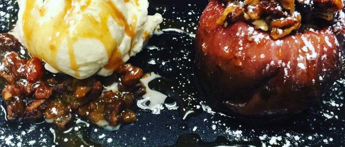 Baked Apple with Candied Pecans